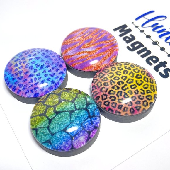 Set of 4 Colorful Animal Prints 1 Magnets - Refrigerator Kitchen Whiteboard - Picture 3 of 3